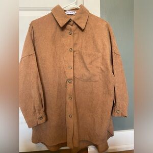 PETAL & PUP Small NWT Brown Corduroy Ribbed Shacket
